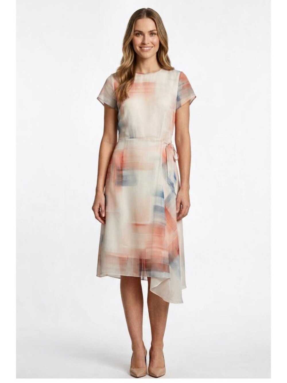BOSS Hugo Boss Difuna Abstract Geometric Sheer Overlay Dress, Womens Size US 6